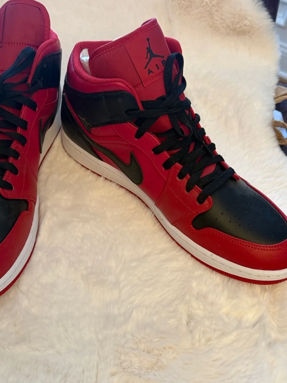 Jordan Mid-Top Sneakers in Red and Black - Picture 6 of 7